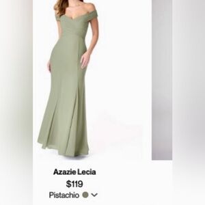 Azazie Lesia Dress in Pistachio Green Brand New Custom Size